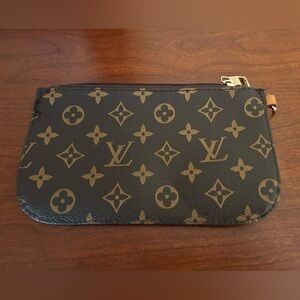 Brown and Gold LV Monogram Clutch Wristlet Pochette Bag